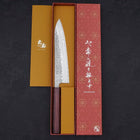 Gyuto AUS-10 Tsuchime Damascus Purple Urushi Handle 210mm (8.3”)-[Musashi]-[Japanese-Kitchen-Knives]