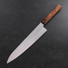 Gyuto AUS-10 Tsuchime Damascus Sumi Urushi Handle 240mm (9.4”)-[Musashi]-[Japanese-Kitchen-Knives]
