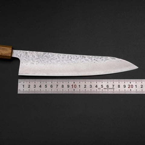 Gyuto AUS-10 Tsuchime Damascus Yaki Urushi Handle 210mm (8.3”)-[Musashi]-[Japanese-Kitchen-Knives]