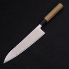 Gyuto AUS-10 Wave Nickel Damascus Buffalo Magnolia Handle 210mm (8.3”)-[Musashi]-[Japanese-Kitchen-Knives]