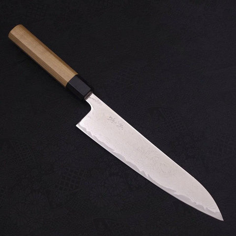 Gyuto AUS-10 Wave Nickel Damascus Buffalo Magnolia Handle 210mm (8.3”)-[Musashi]-[Japanese-Kitchen-Knives]