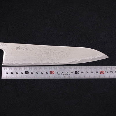 Gyuto AUS-10 Wave Nickel Damascus Buffalo Magnolia Handle 210mm-AUS-10-Damascus-Japanese Handle-[Musashi]-[Japanese-Kitchen-Knives]
