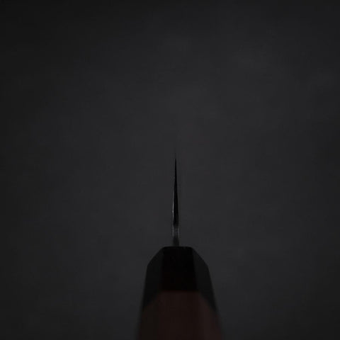 Gyuto AUS-8 Kurouchi Tsuchime Shitan Walnut Handle 200mm-[Musashi]-[Japanese-Kitchen-Knives]