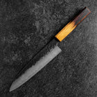 Gyuto AUS-8 Kurouchi Tsuchime Yaki Urushi Handle 200mm (7.9”)-[Musashi]-[Japanese-Kitchen-Knives]