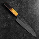 Gyuto AUS-8 Kurouchi Tsuchime Yaki Urushi Handle 200mm (7.9”)-[Musashi]-[Japanese-Kitchen-Knives]