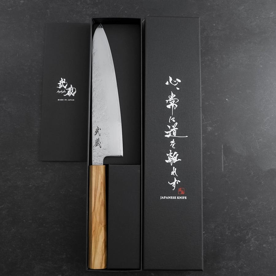 牛刀 AUS-10 梨地 オリーブウッド柄 210mm – MUSASHI