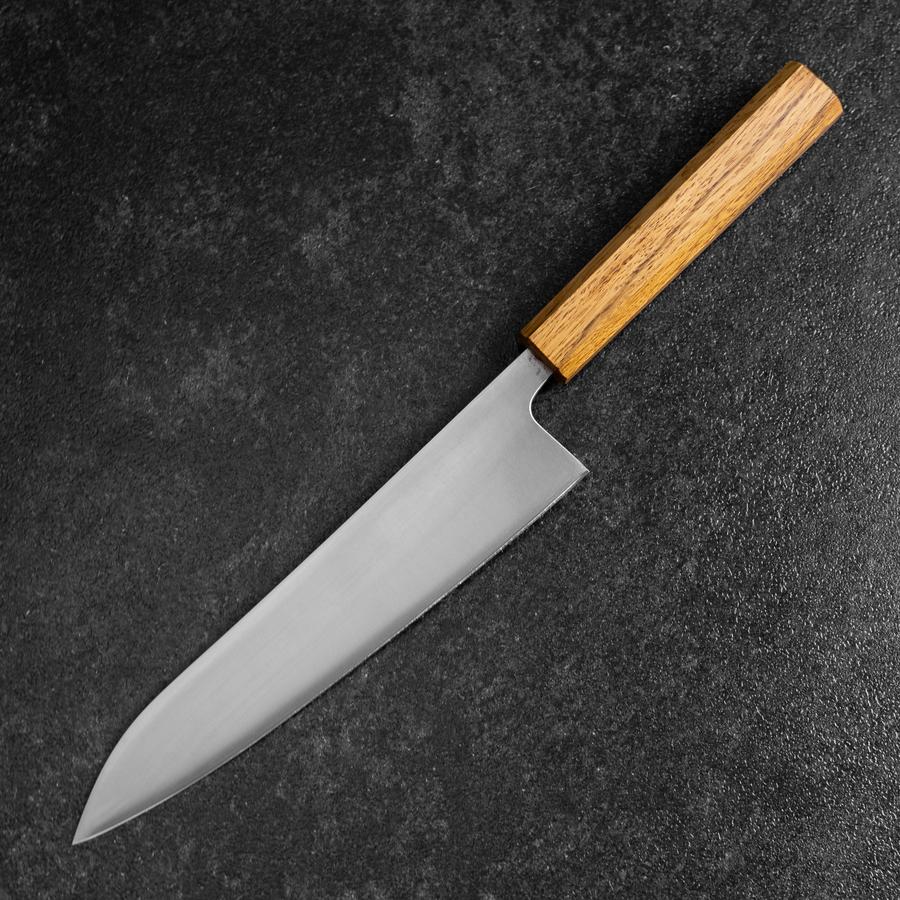 Gyuto AUS-8 Polished Oak Handle 210mm-[Musashi]-[Japanese-Kitchen-Knives]