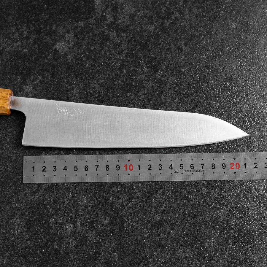 Gyuto AUS-8 Polished Oak Handle 210mm-[Musashi]-[Japanese-Kitchen-Knives]