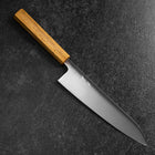 Gyuto AUS-8 Polished Oak Handle 210mm-[Musashi]-[Japanese-Kitchen-Knives]