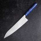 Gyuto AUS-8 Polished Ocean Blue Handle 210mm-[Musashi]-[Japanese-Kitchen-Knives]