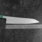 Gyuto AUS-8 Polished Ocean Green Handle 210mm-[Musashi]-[Japanese-Kitchen-Knives]