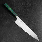 Gyuto AUS-8 Polished Ocean Green Handle 210mm-[Musashi]-[Japanese-Kitchen-Knives]