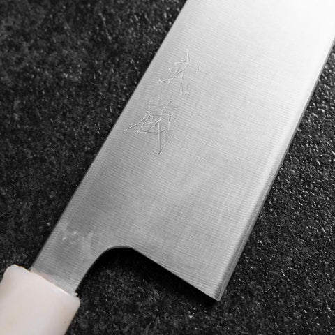 Gyuto AUS-8 Polished Ocean White Blue Handle 210mm-[Musashi]-[Japanese-Kitchen-Knives]