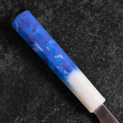 Gyuto AUS-8 Polished Ocean White Blue Handle 210mm-[Musashi]-[Japanese-Kitchen-Knives]