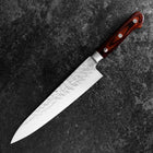 Gyuto AUS-8 Tsuchime Western Mahogany Handle 210mm (8.3”)-[Musashi]-[Japanese-Kitchen-Knives]
