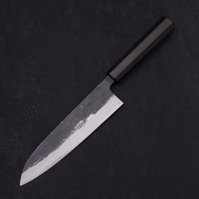 Gyuto Aogami-Super Kurouchi Buffalo Ebony Handle 180mm-Aogami Super-Kurouchi-Japanese Handle-[Musashi]-[Japanese-Kitchen-Knives]