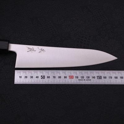 Gyuto Aogami-Super Polished Buffalo Magnolia Handle 180mm-Aogami Super-Polished-Japanese Handle-[Musashi]-[Japanese-Kitchen-Knives]
