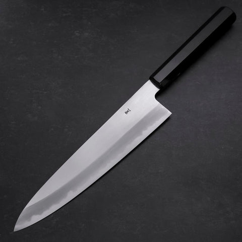 Gyuto Blue Steel #1 Kasumi Buffalo Ebony Handle 240mm (9.4”)-[Musashi]-[Japanese-Kitchen-Knives]
