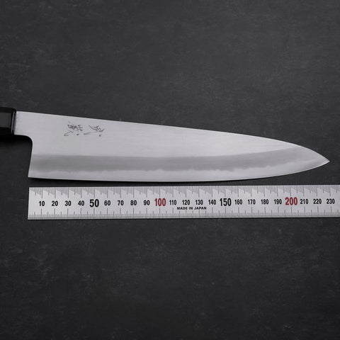 Gyuto Blue Steel #1 Kasumi Buffalo Ebony Handle 240mm (9.4”)-[Musashi]-[Japanese-Kitchen-Knives]