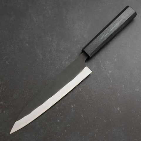 Gyuto Blue Steel #1 Kurouchi Dark Blue Urushi Handle 170mm (6.7”)-[Musashi]-[Japanese-Kitchen-Knives]