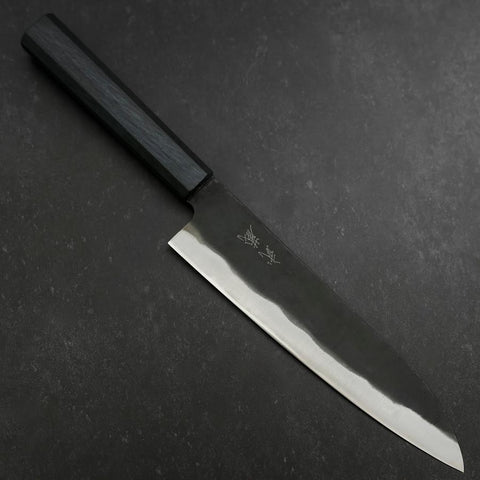 Gyuto Blue Steel #1 Kurouchi Dark Blue Urushi Handle 210mm (8.3”)-[Musashi]-[Japanese-Kitchen-Knives]
