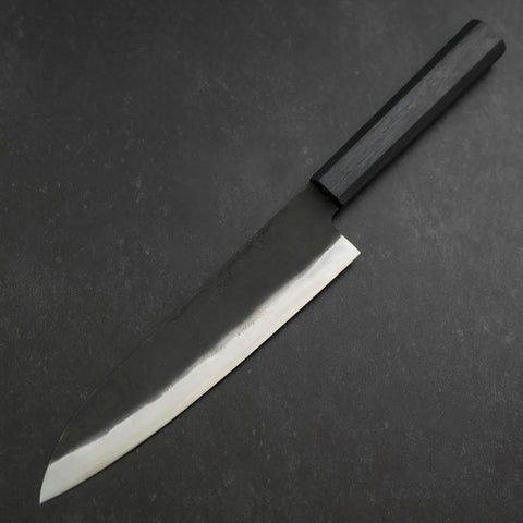 Gyuto Blue Steel #1 Kurouchi Dark Blue Urushi Handle 210mm-[Musashi]-[Japanese-Kitchen-Knives]