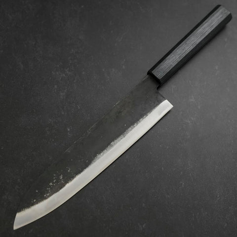 Gyuto Blue Steel #1 Kurouchi Dark Blue Urushi Handle 240mm (9.4”)-[Musashi]-[Japanese-Kitchen-Knives]
