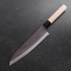 Gyuto Blue Steel #1 Kurouchi Stainless Clad Buffalo Magnolia Handle 210mm (8.3”)-[Musashi]-[Japanese-Kitchen-Knives]