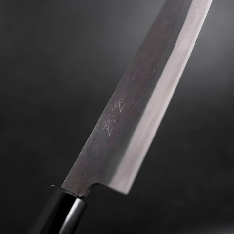 Gyuto Blue Steel #1 Kurouchi Stainless Clad Buffalo Magnolia Handle 210mm (8.3”)-[Musashi]-[Japanese-Kitchen-Knives]