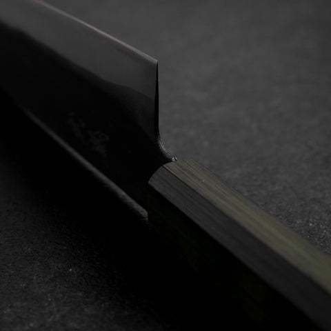Gyuto Blue Steel #1 Kurouchi Stainless Green Urushi Handle 210mm