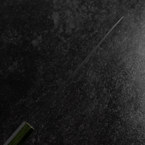 Gyuto Blue Steel #1 Kurouchi Stainless Green Urushi Handle 210mm