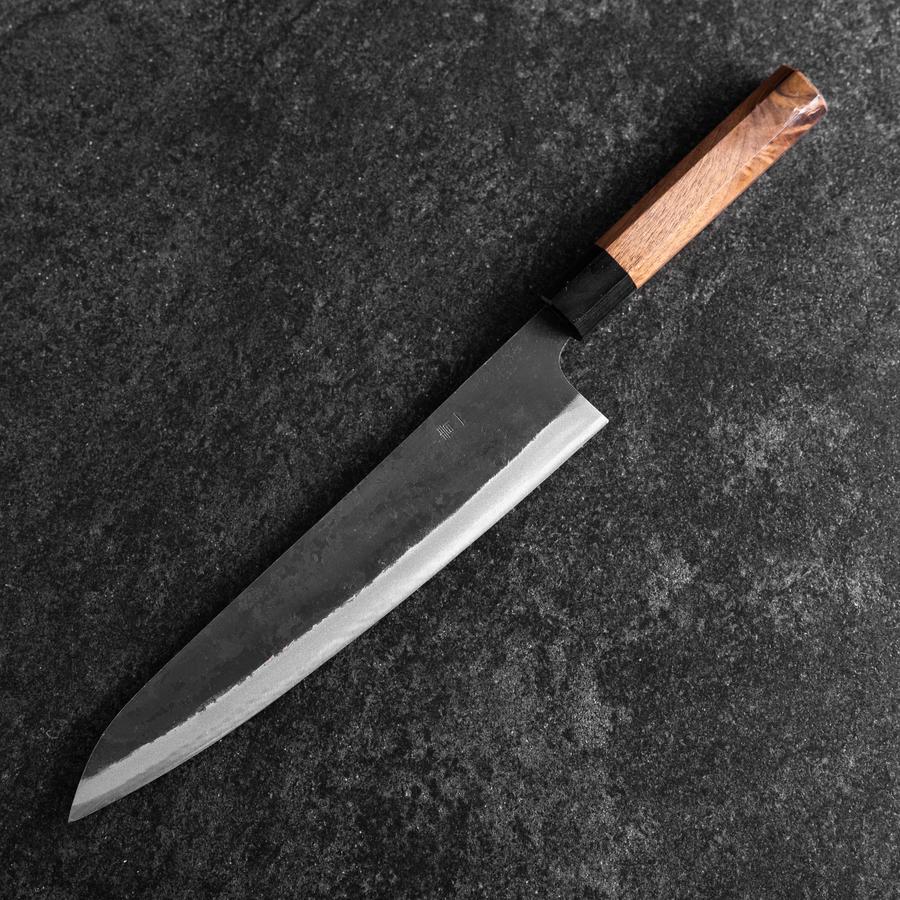 牛刀 青紙1号 黒打 ステン 水牛朴木柄 210mm – MUSASHI