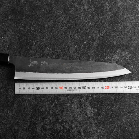 Gyuto Blue Steel #1 Kurouchi Walnut Handle 240mm (9.4”)-[Musashi]-[Japanese-Kitchen-Knives]