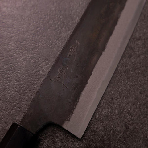 Gyuto Blue Steel #1 Kurouchi Walnut Handle 240mm-[Musashi]-[Japanese-Kitchen-Knives]