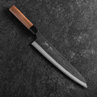 Gyuto Blue Steel #1 Kurouchi Walnut Handle 240mm-[Musashi]-[Japanese-Kitchen-Knives]