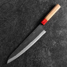 Gyuto Blue Steel #1 Kurouchi Walnut Red Handle 240mm-[Musashi]-[Japanese-Kitchen-Knives]
