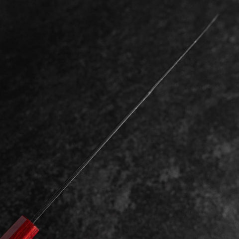 Gyuto Blue Steel #1 Kurouchi Walnut Red Handle 240mm-[Musashi]-[Japanese-Kitchen-Knives]