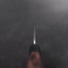 Gyuto Blue Steel #1 Suminagashi Buffalo Ebony Handle 180mm (7”)-[Musashi]-[Japanese-Kitchen-Knives]