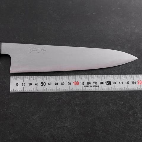 Gyuto Blue Steel #1 Suminagashi Buffalo Ebony Handle 180mm (7”)-[Musashi]-[Japanese-Kitchen-Knives]