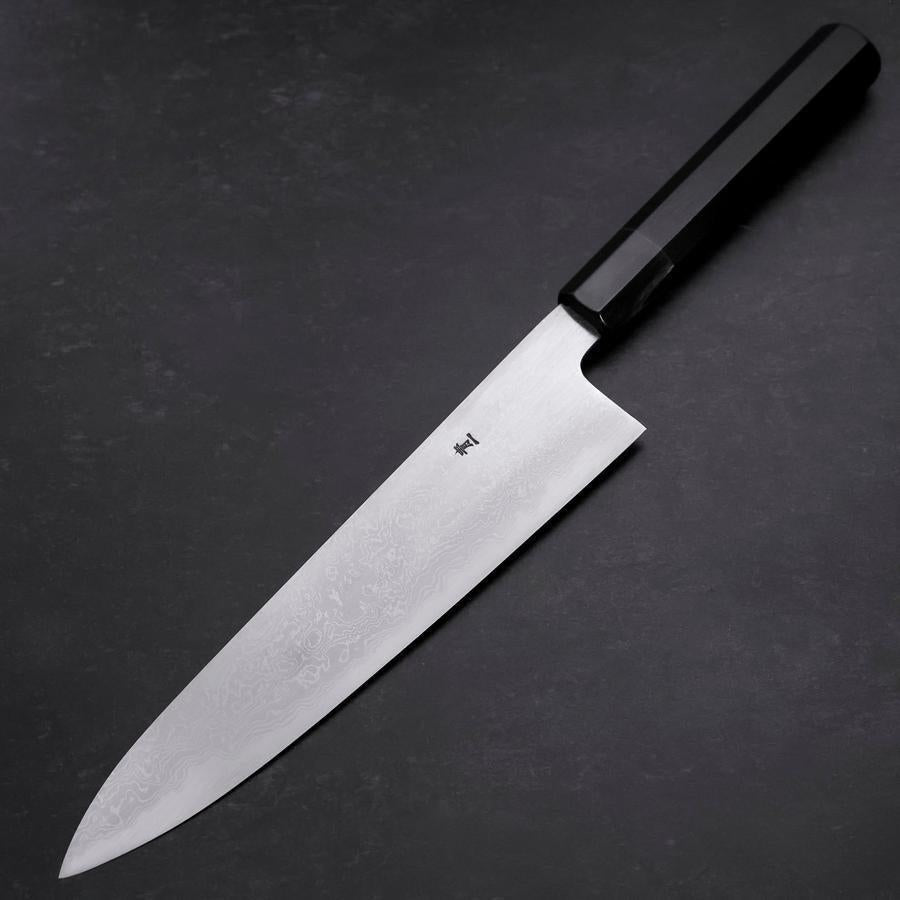 牛刀 青紙1号 墨流し 黒檀水牛柄 240mm – MUSASHI