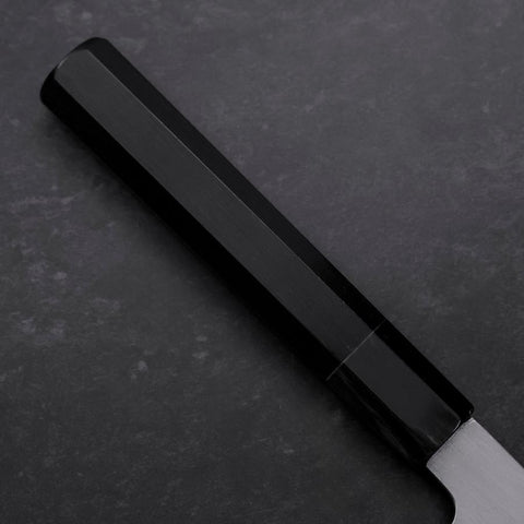 Gyuto Blue Steel #1 Suminagashi Buffalo Ebony Handle 240mm (9.4”)-[Musashi]-[Japanese-Kitchen-Knives]