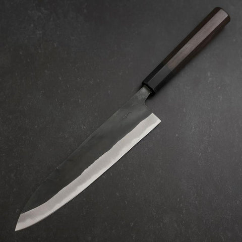 Gyuto Blue Steel #2 Kurouchi Buffalo Ebony Handle 210mm (8.3”)-[Musashi]-[Japanese-Kitchen-Knives]