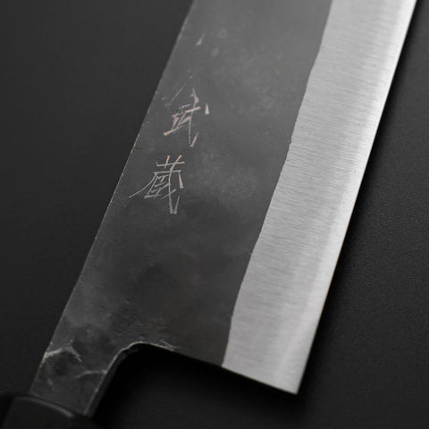 Gyuto Blue Steel #2 Kurouchi Buffalo Magnolia Handle 210mm (8.3”)-[Musashi]-[Japanese-Kitchen-Knives]