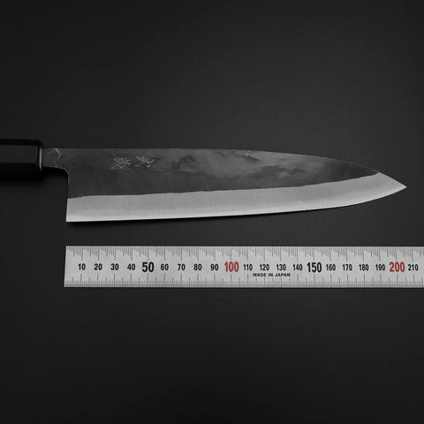 Gyuto Blue Steel #2 Kurouchi Buffalo Magnolia Handle 210mm-[Musashi]-[Japanese-Kitchen-Knives]