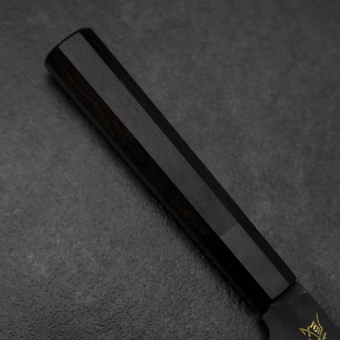Gyuto Blue Steel #2 Kurouchi Chokin Crane Buffalo Ebony Handle 210mm (8.3”)-[Musashi]-[Japanese-Kitchen-Knives]