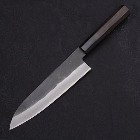 Gyuto Blue Steel #2 Kurouchi Chokin Dragon Buffalo Ebony Handle 210mm (8.3”)-[Musashi]-[Japanese-Kitchen-Knives]