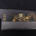 Gyuto Blue Steel #2 Kurouchi Chokin Dragon Buffalo Ebony Handle 210mm (8.3”)-[Musashi]-[Japanese-Kitchen-Knives]