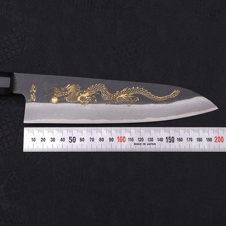 牛刀 青紙2号 黒打 龍 黒檀水牛柄 210mm – MUSASHI