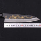 Gyuto Blue Steel #2 Kurouchi Chokin Dragon Buffalo Ebony Handle 210mm (8.3”)-[Musashi]-[Japanese-Kitchen-Knives]