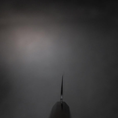 Gyuto Blue Steel #2 Kurouchi Chokin Dragon Buffalo Ebony Handle 210mm (Asamura)-[Musashi]-[Japanese-Kitchen-Knives]